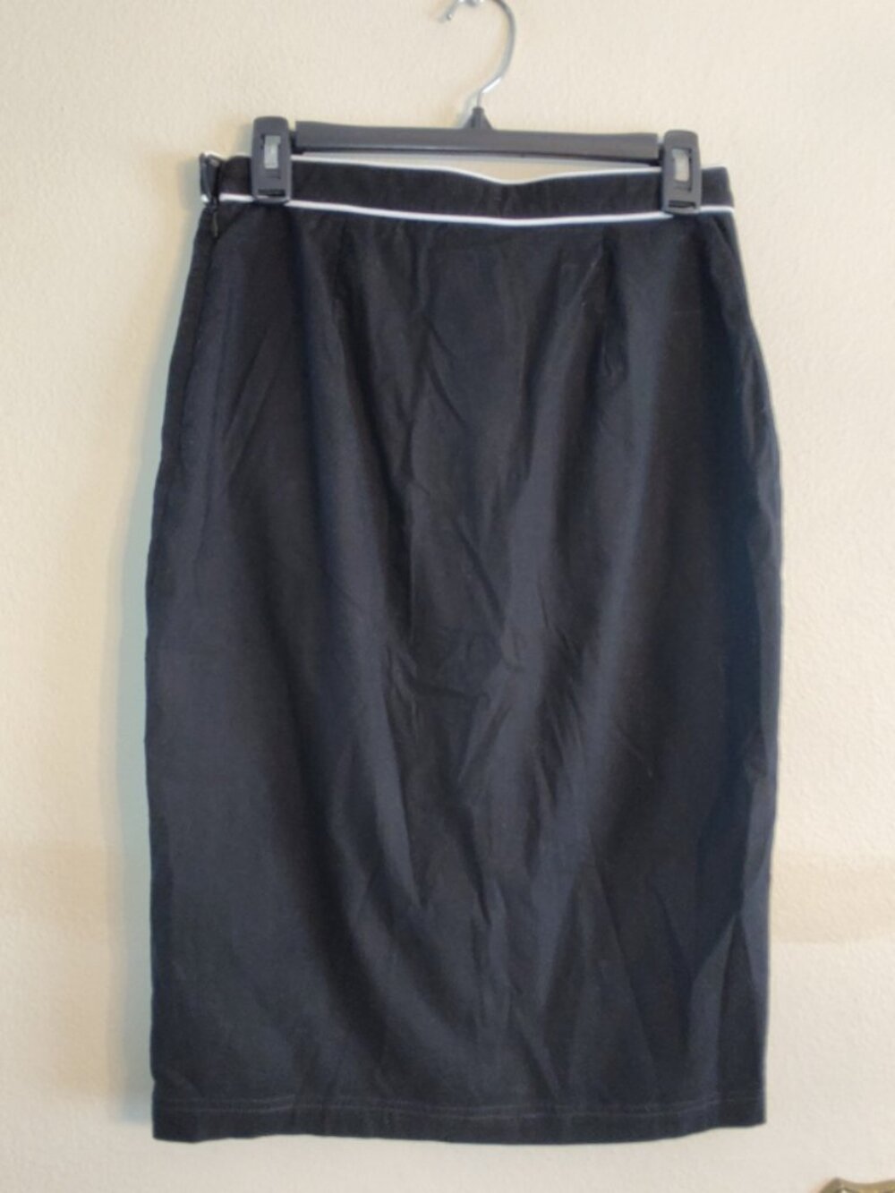 Women's Maeve by Anthropologie Black Pencil Skirt White Trim Size S See descrip - Picture 9 of 14